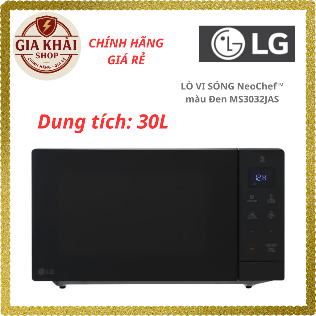 Lò Vi Sóng LG NeoChef™ màu Đen MS3032JAS, 30 lít , công suất 900W - Model mới 2024 - Chính hãng