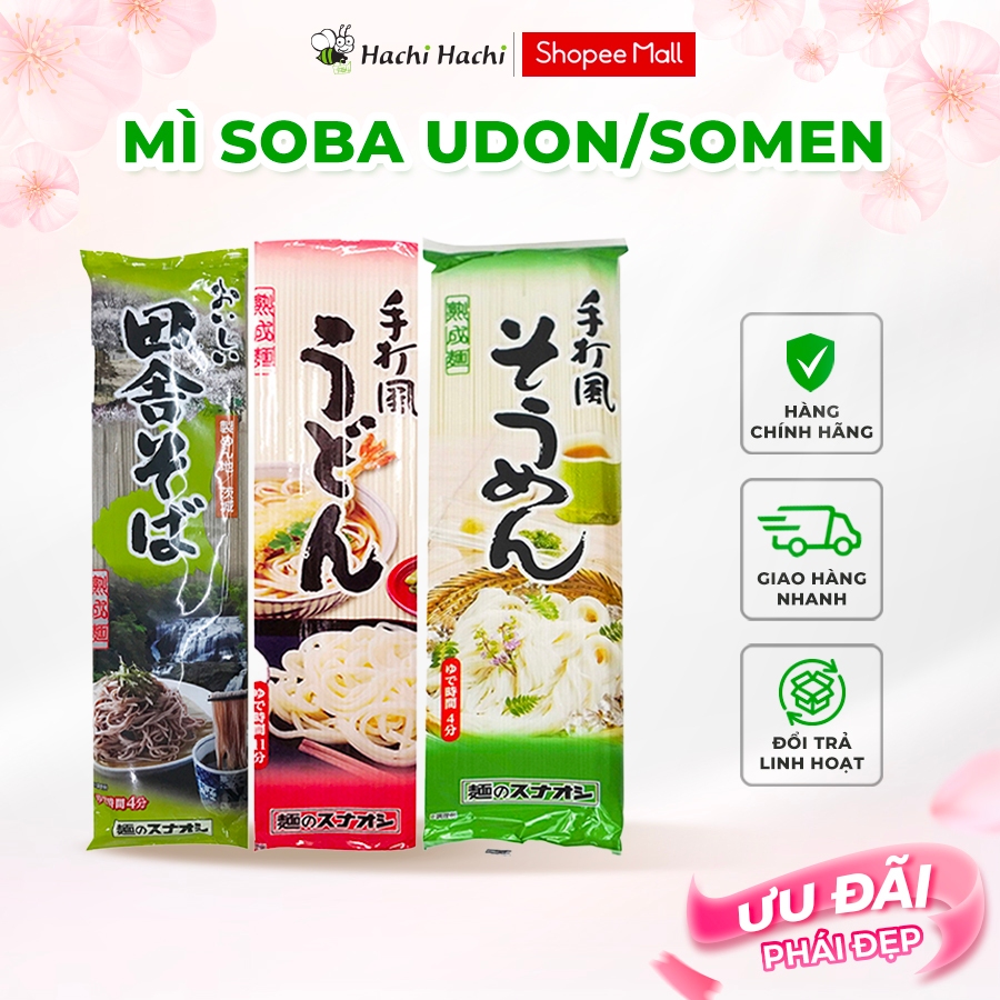 Mì Soba kiều mạch eat clean / Mì Udon / Mì Somen Men Sunaoshi Nhật Bản 200g - Hachi Hachi Japan Shop