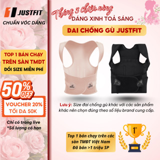 Đai chống gù lưng JUSTFIT, hỗ trợ định hình, cải thiện vóc dáng, có nẹp hỗ trợ thẳng lưng điều chỉnh dáng đi cơ thể