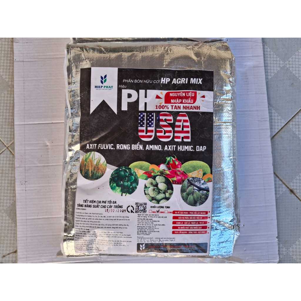 HUMIC 5 trong 1 Humic USA có (Axit Humic + Amino + Rong Biển + Dap + K Humate) dạng viên gói 10kg