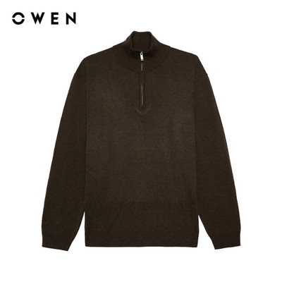 Owen - Áo len Regular Fit ALC256031 màu Nâu đậm chất liệu Wool
