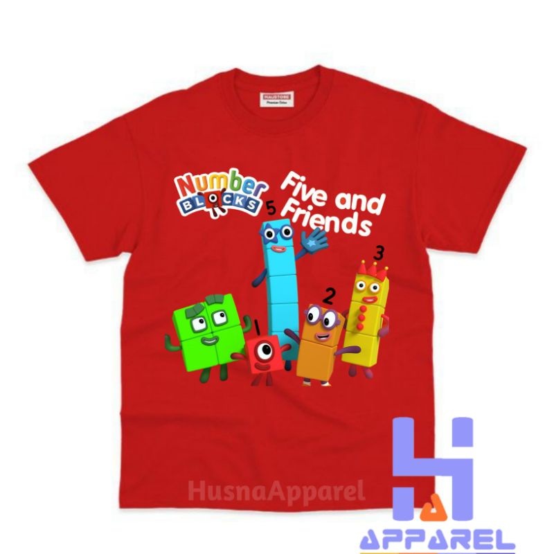 Áo thun trẻ em In Hình NUMBER BLOCKS, Áo thun cho bé trai bé gái, Vải poly thái mềm min co giãn 4 ch