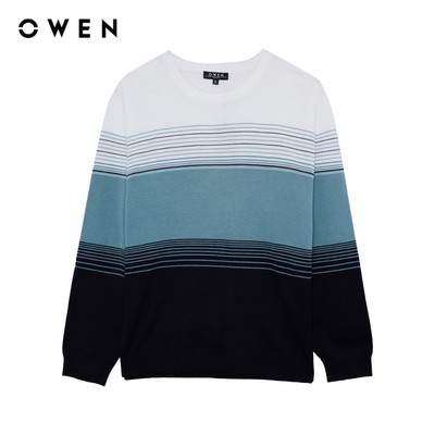 Owen - Áo len Slim Fit ALC256038 màu Xanh chất liệu Wool