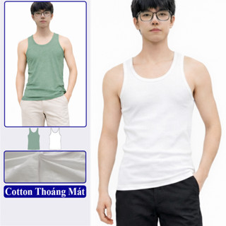 Áo Lót Nam Ba Lỗ Vicenzo Vải Cotton Thoảng Mát. Áo Nam 3 Lỗ Cotton Mặc Nhà Mặc Trong