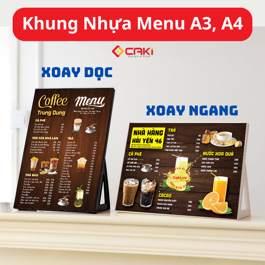 Khung Nhựa Menu A3 A4, Khung Nhựa, Khung Tranh Mica Treo Tường, Bảng Menu A3 A4 Để Quầy