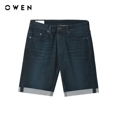 Owen - Quần short Straight Fit SJ258027 màu Xanh đậm chất liệu Cotton Spandex