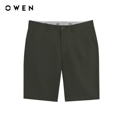 Owen - Quần short Slim Fit SK256148 màu Xám đậm chất liệu Renu