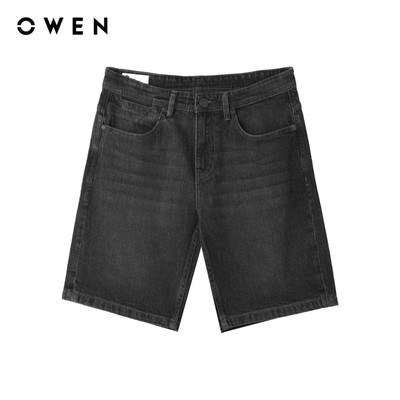 Owen - Quần short Straight Fit SJ258026 màu Xám chất liệu Cotton Spandex