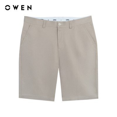 Owen - Quần short Slim Fit SK256147 màu Be đậm chất liệu Renu