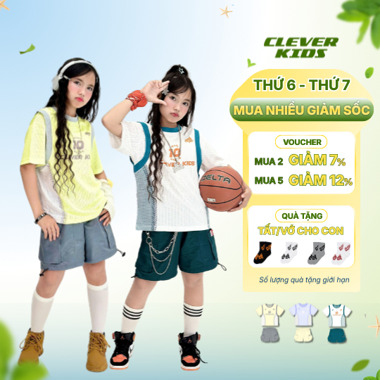 Bộ Quần Áo Trẻ Em 15-60kg Cotton Lưới COOLKID 10 - Clever Kids
