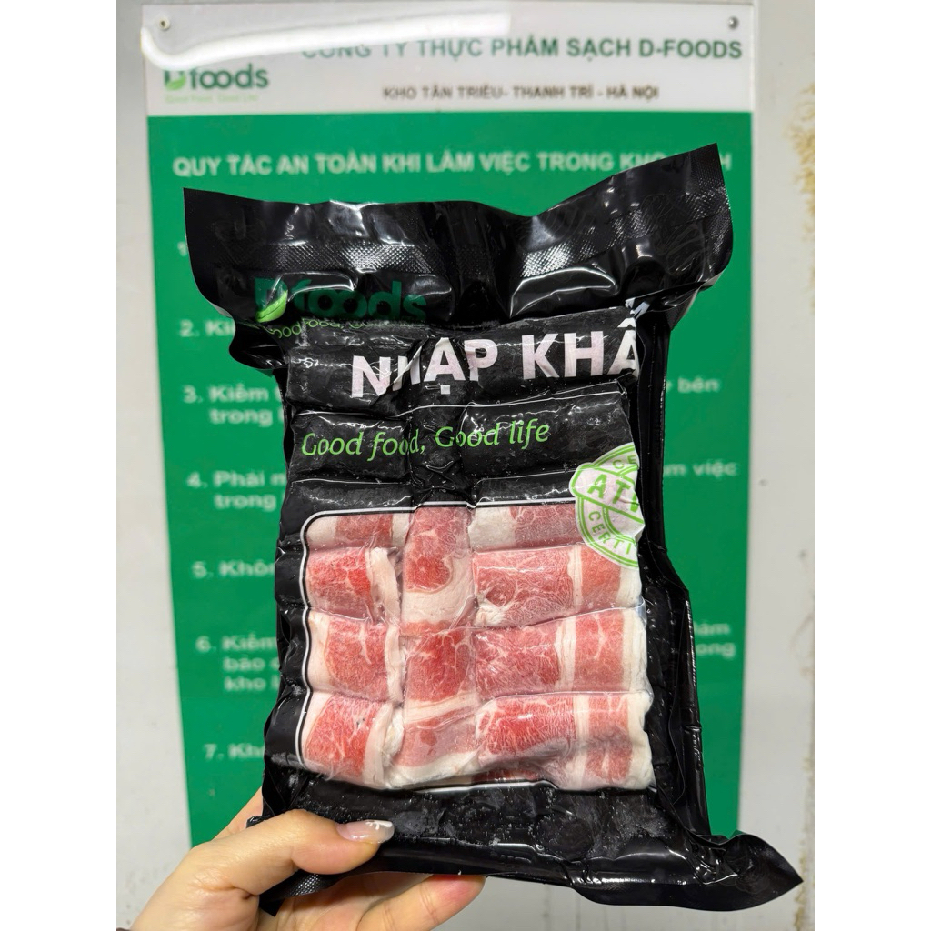 Ba chỉ bò cuộn Dfood 500gr thịt ba chỉ bò mỹ,ba chỉ siêu nạc Hàng Ngon Chế Biến Lẩu Nướng