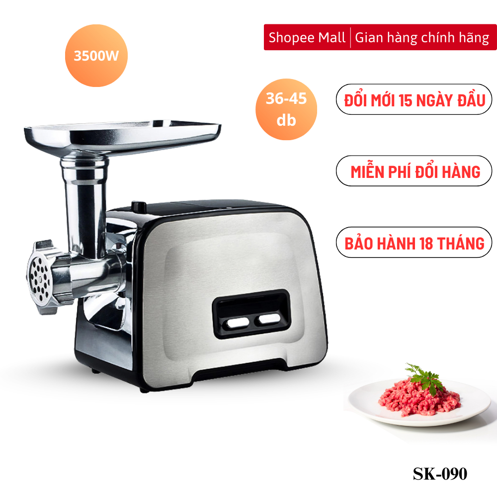 Máy xay nghiền nhồi thịt SK090 công suất 3200W vừa xay thịt, vừa đùn thịt, nhồi lạp xưởng, xúc xích tại nhà