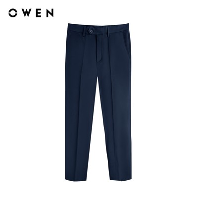 Owen - Quần tây navy R Regular Fit Tăng đơ QRT252472R2 màu Xanh tím than chất liệu Nano