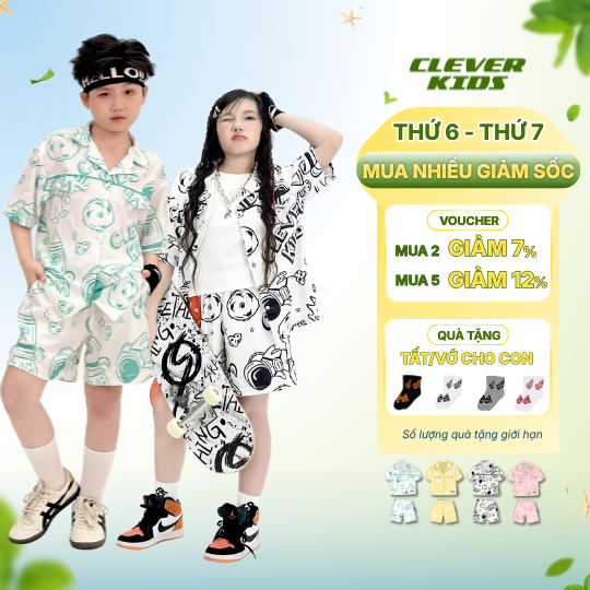 Bộ ASTRO CLEVER KIDS Cotton Kate Premium Mềm Mại [Size Từ 15kg-60kg]