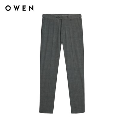 Owen - Quần tây Regular Fit Tăng đơ QRT257101 màu Xám nhạt chất liệu TR Spandex