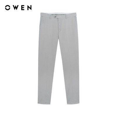 Owen - Quần tây Slim Fit Tăng đơ QST257096 màu Be nhạt chất liệu TR Spandex