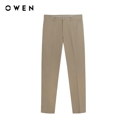 Owen - Quần tây Regular Fit QR257118 màu Nâu chất liệu Poly recycled (Renu)