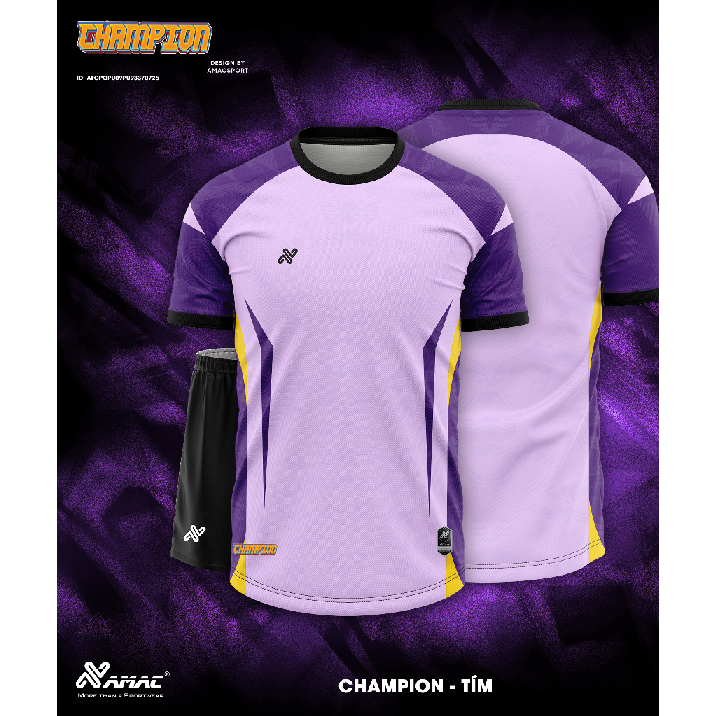 [Hỗ Trợ In Tên & Số] Bộ Quần Áo Đá Bóng AMAC CHAMPION - Thoáng Mát, Thấm Hút Tốt | Thể thao AMAC