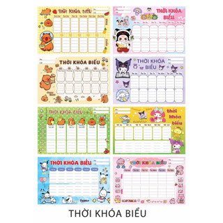 Thời khóa biểu học sinh  có decan dán sẵn (1 túi có 4 tờ khổ A5)