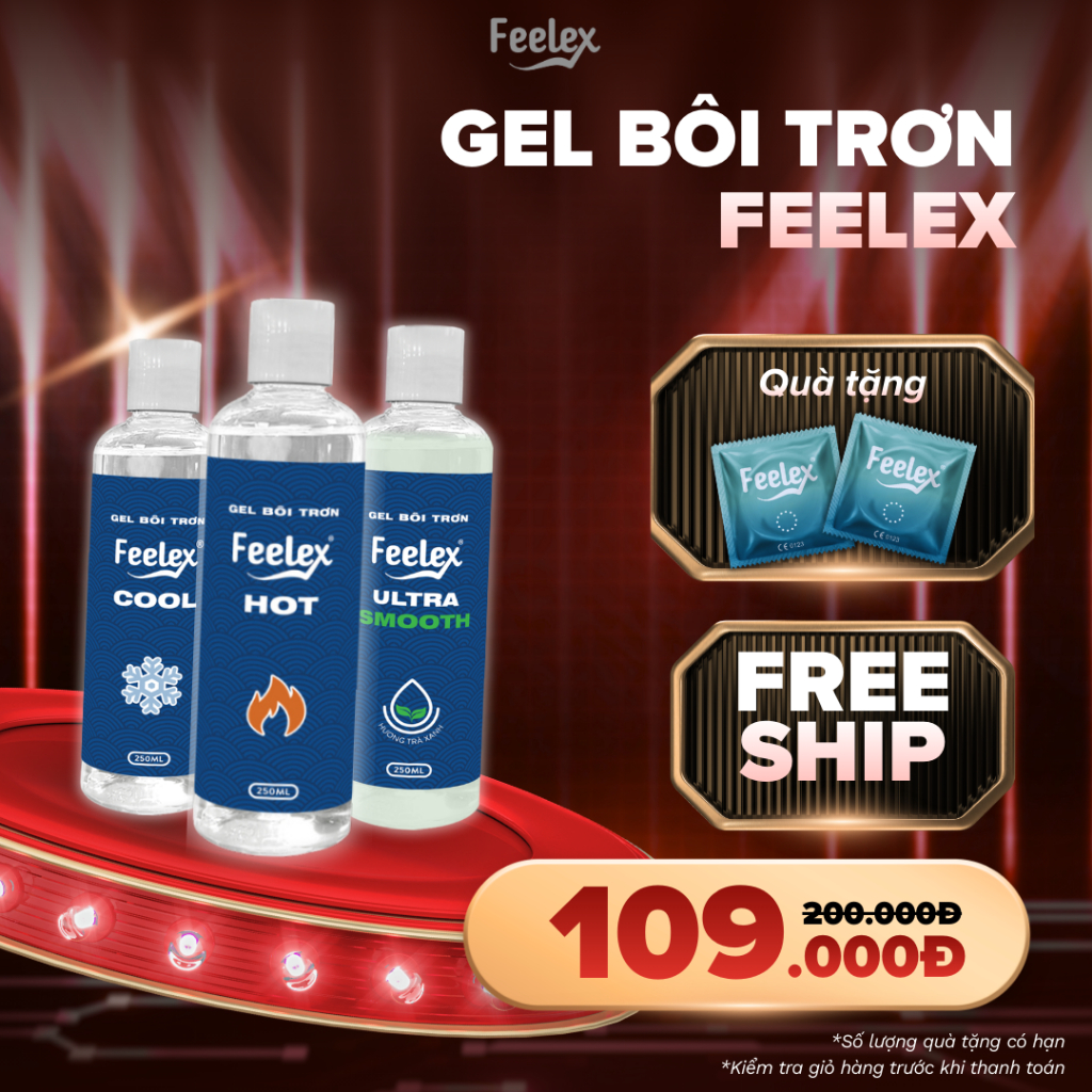 Gel bôi trơn Feelex Lubricant 250ml – siêu trơn, ấm lạnh đa cảm giác, nhiều mùi hương dễ chịu