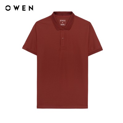 Owen - Áo polo Body Fit APV257001 màu Nâu đậm chất liệu Nylon spandex