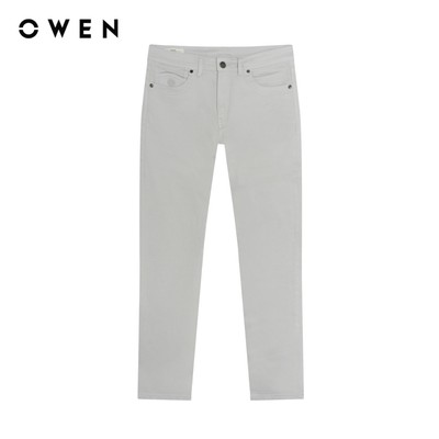 Owen - Quần jean Straight Fit QJT258001 màu Xám nhạt chất liệu Cotton Spandex