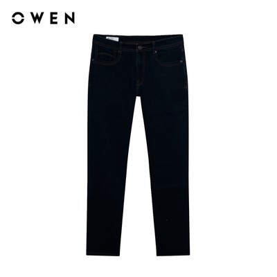Owen - Quần jean Straight Fit QJT258003 màu Xanh đậm chất liệu Cotton Spandex