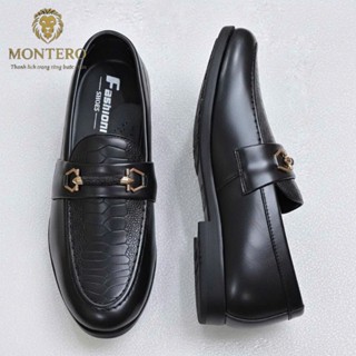 Giày lười nam dập vân da rắn nổi bật trên mặt giày giá xưởng chất lượng cao