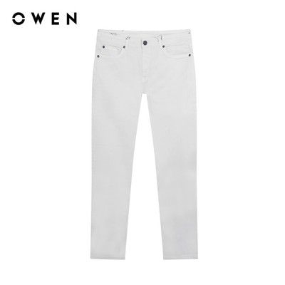 Owen - Quần jean Straight Fit QJT258000 màu Be nhạt chất liệu Cotton Spandex