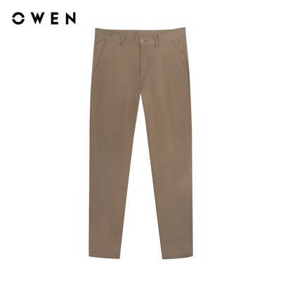 Owen - Quần khaki Regular Fit QKR256107 màu Nâu nhạt chất liệu Poly recycled (Renu)