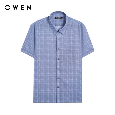 Owen - Áo sơ mi ngắn tay Body Fit AB255134NT màu Xám chất liệu Bamboo poly