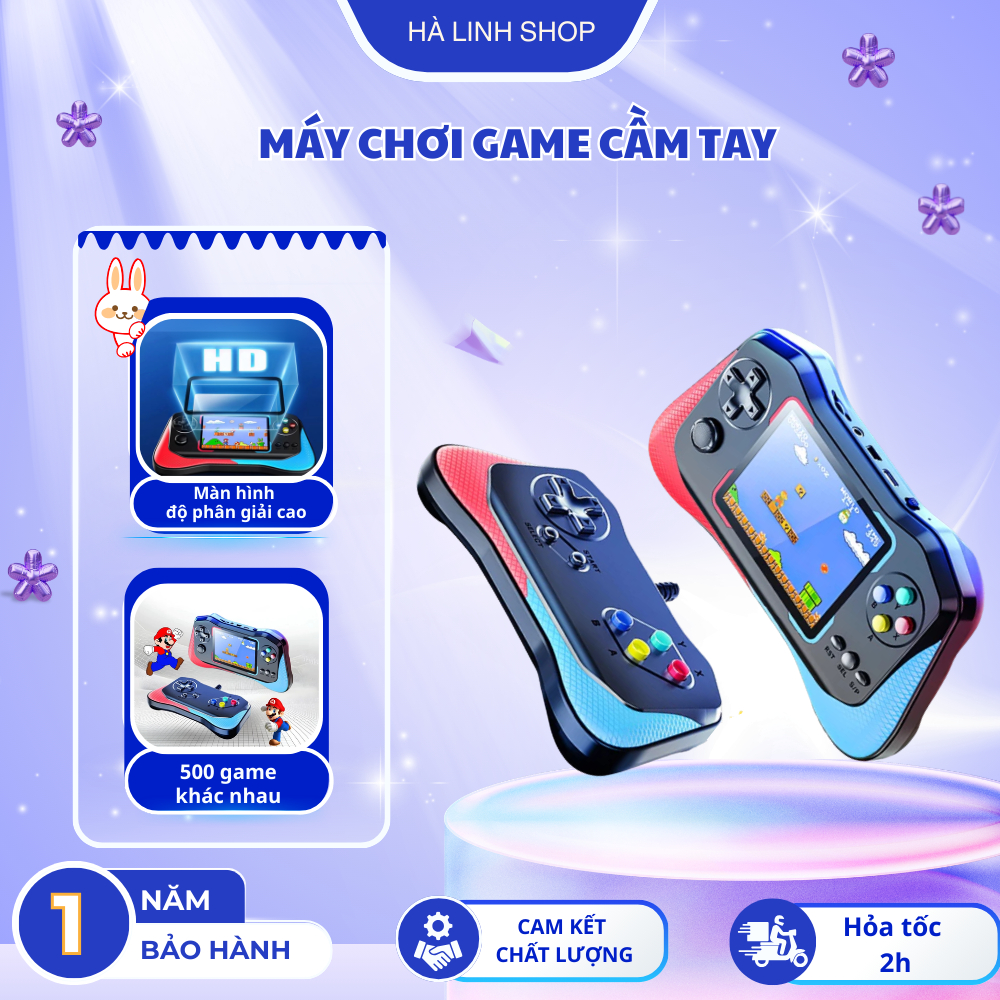 Máy chơi game cầm tay Sup M8 Plus tặng kèm tay cầm chơi game 2 người chơi, có sẵn 500 game kèm dây AV kết nối Tivi