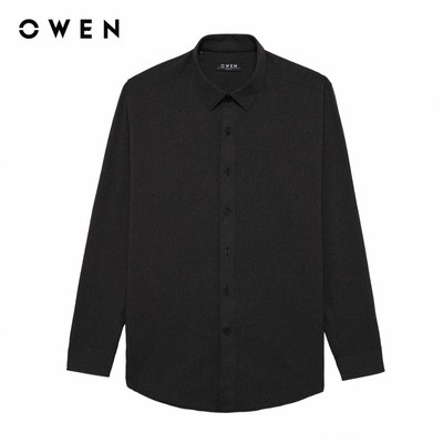 Owen - Áo sơ mi dài tay Slim Fit AS258029D màu Xám đậm chất liệu Lanatex