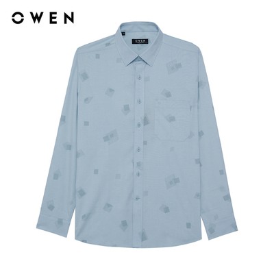Owen - Áo sơ mi dài tay Regular Fit AR256050DT màu Xanh chất liệu Bamboo spandex