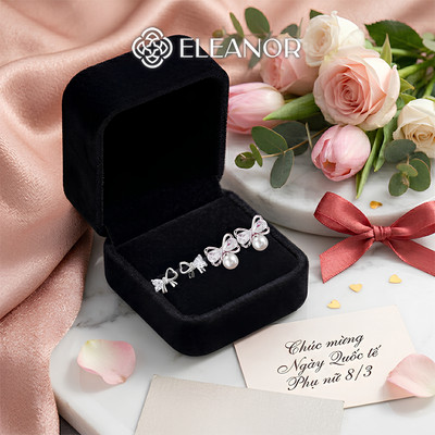 Set quà bông tai nữ chuôi bạc 925 Eleanor Accessories hộp quà phụ kiện trang sức khuyên tai 11732