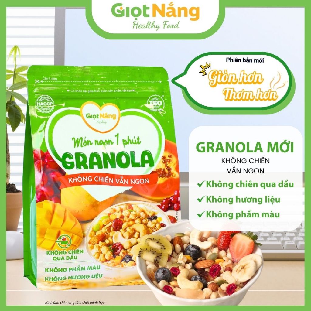 Granola Mới Dinh Dưỡng Viên Yến Mạch Ăn Sáng Trái Cây từ Giọt Nắng