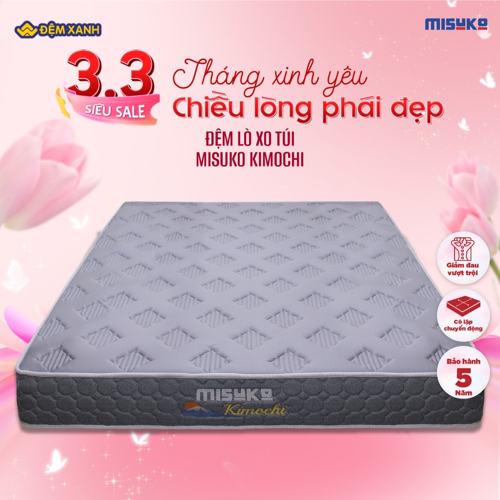Mới Đệm lò xo túi Nhật Bản Misuko Kimochi dày 25cm