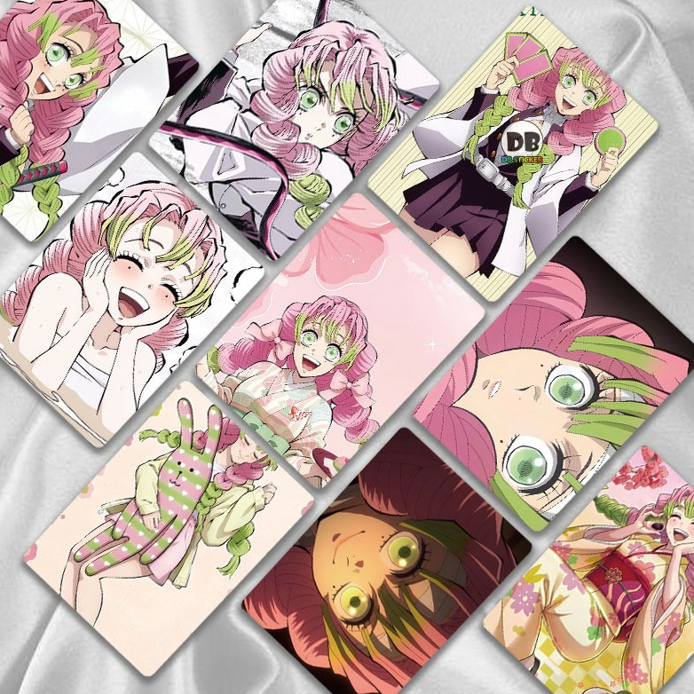 Set 50 Thẻ Ảnh Lomo Kanroji Mitsuri, Card Hologram Kimetsu No Yaiba Anime Manga