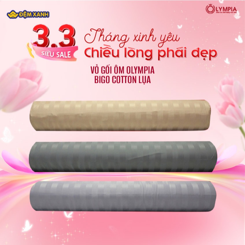 Vỏ gối ôm Olympia Bigo cotton lụa