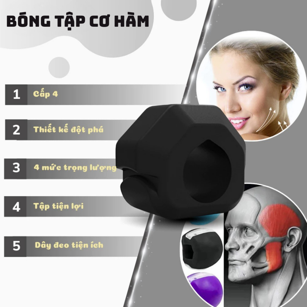 Bóng Tập Cơ Hàm Jawzrsize, Hỗ Trợ Cải Thiện Nọng Cằm, Mặt Lệch - Hatha_store