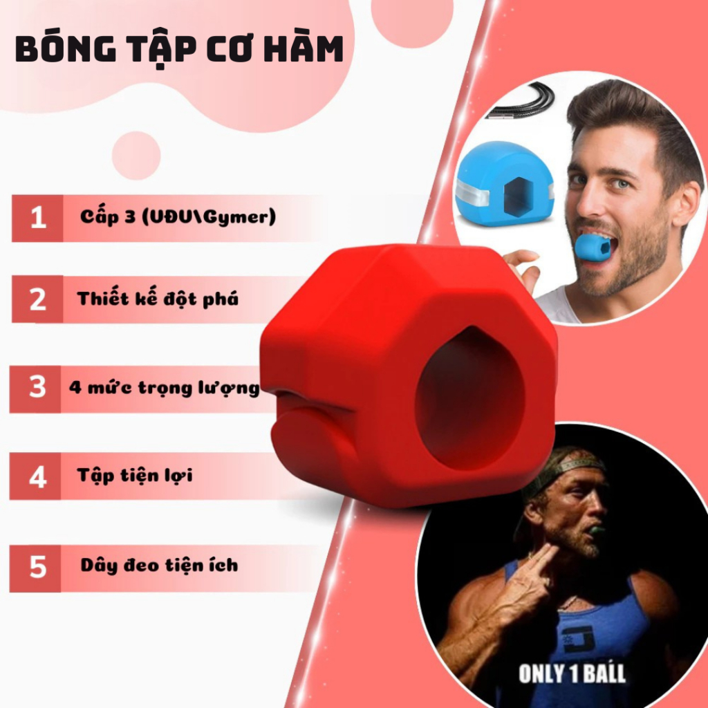 Bóng Tập Cơ Hàm Jawsize Chính Hãng, Dụng Cụ Tập Chewing, Mewing