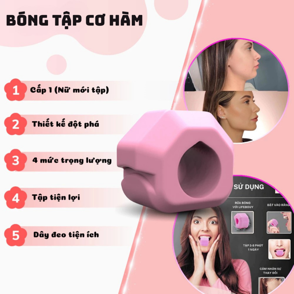 Bóng Tập Cơ Hàm Jawsize Chính Hãng, Dụng Cụ Tập Chewing, Mewing