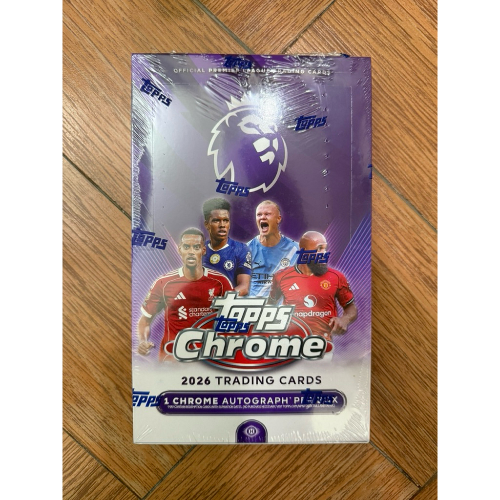 Hộp thẻ bóng đá Topps EPL Chrome Hobby 2025/26