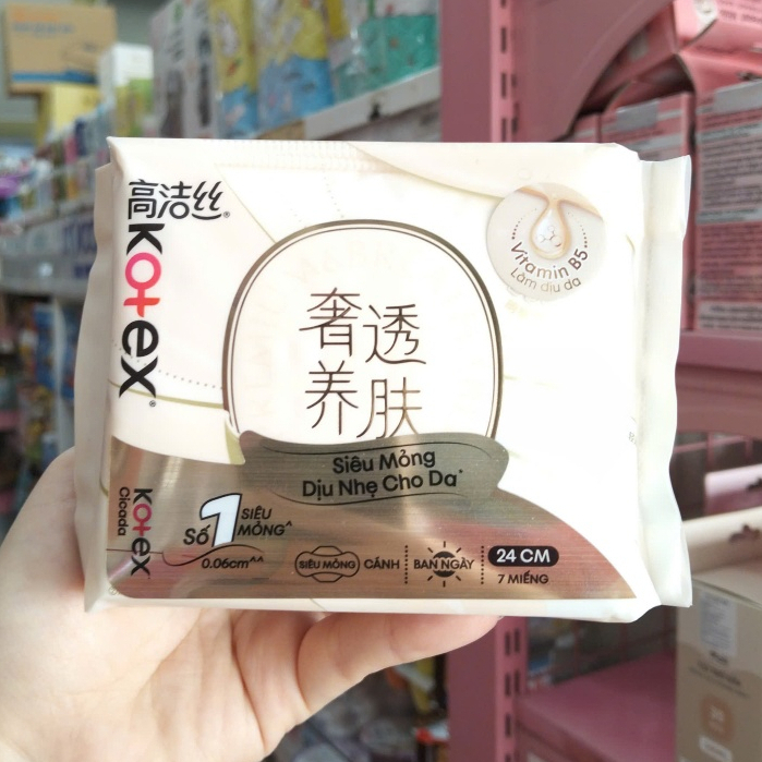 BVS KOTEX CICADA SIÊU MỎNG CÁNH BAN NGÀY 24CM - 7 MIẾNG