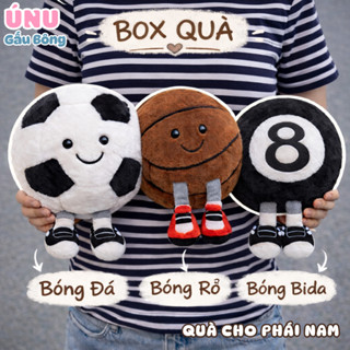 (Box Quà) Quả Bóng Đá/ Chuyền/Bida/Rổ Nhồi Bông Size Lớn, Tròn Trịa, Căng Phồng, Quà Tặng Sinh Nhật Ý Nghĩa