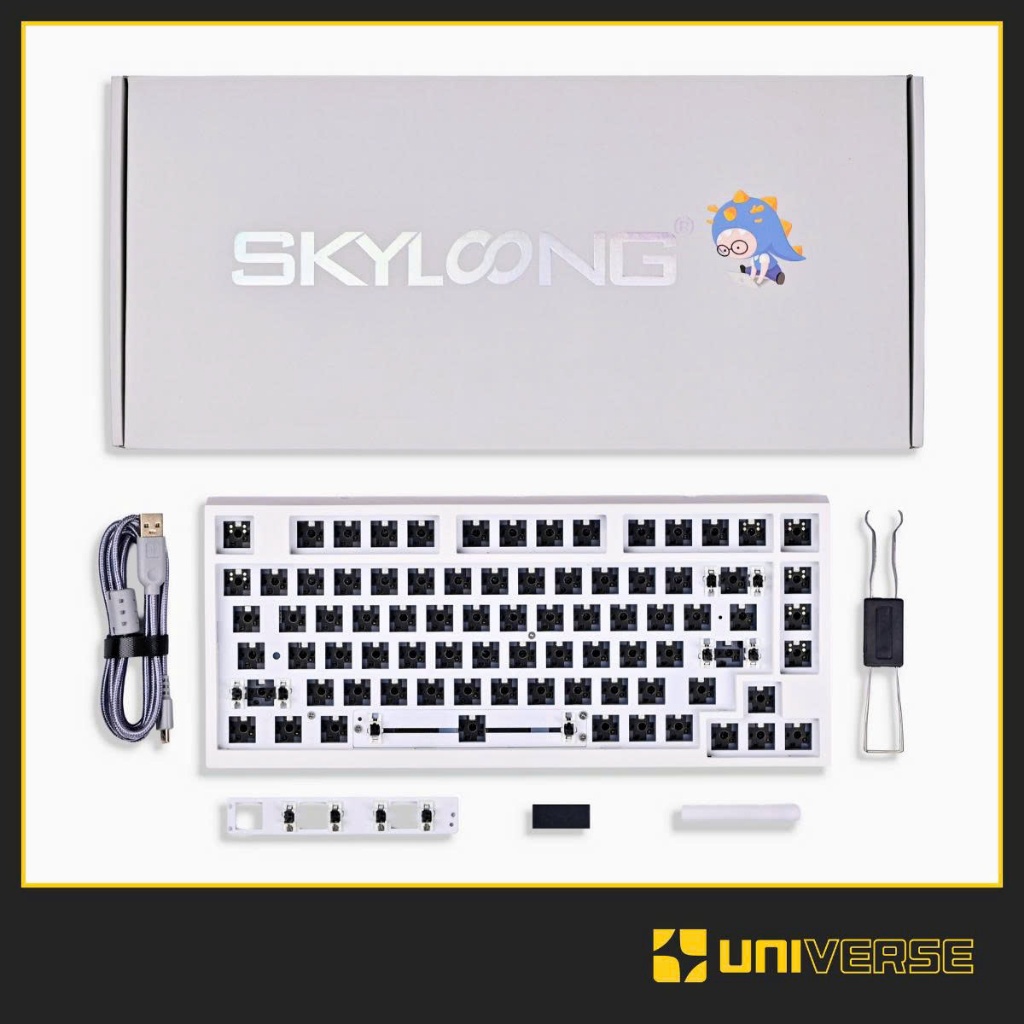 Kit Bàn Phím Cơ Skyloong GK75 RGB 3 Chế Độ Không Dây, Bluetooth, Type-c 4000mAh 75% Hotswap 5 Pin