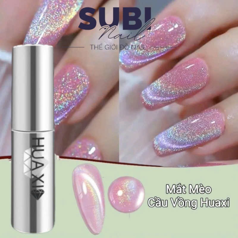 Mắt mèo kim cương cầu vồng Huaxi 9D chính hãng - Sơn mắt mèo cầu vồng Huaxi