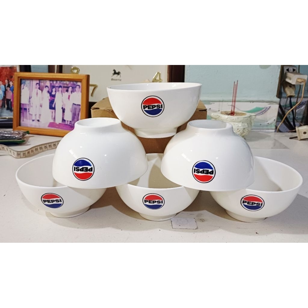Set 6 chén gốm tráng men in logo 2025 ( Quà tặng Pepsi)