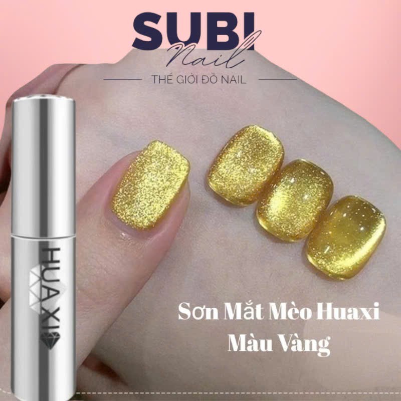 Sơn mắt mèo kim cương Huaxi 9D màu vàng - Mắt mèo kim cương vàng Huaxi chính hãng