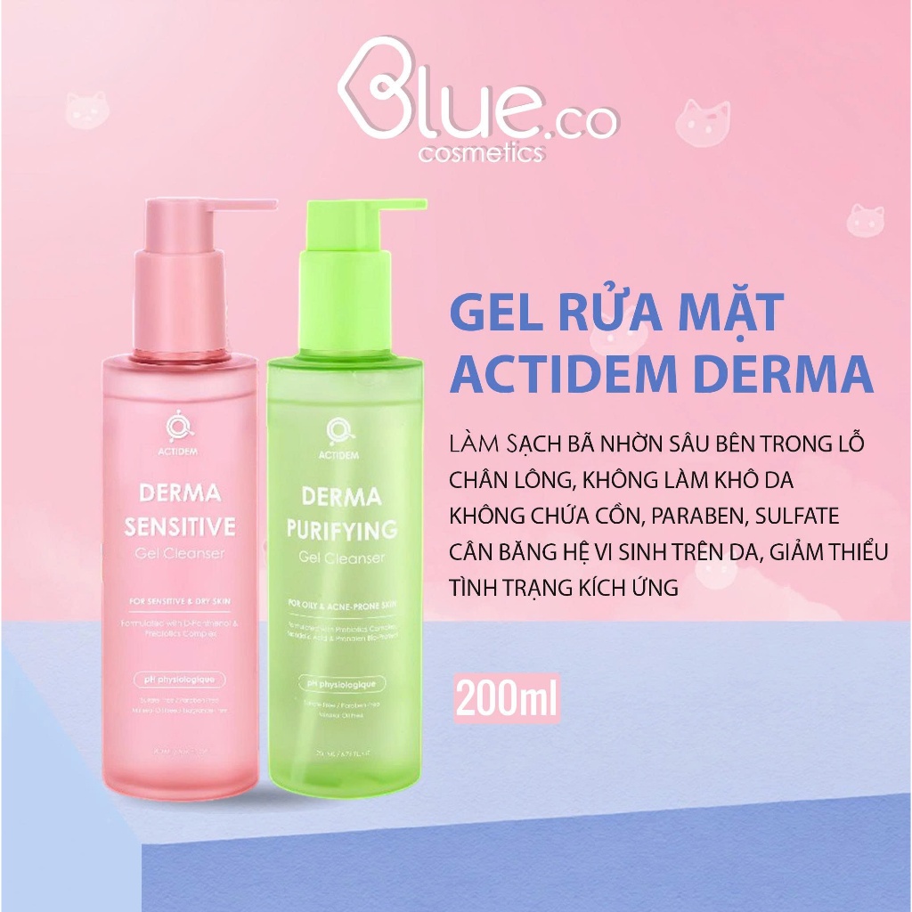 Gel Rửa Mặt Cho Mọi Loại Da Actidem Derma Gel Cleanser 200ml